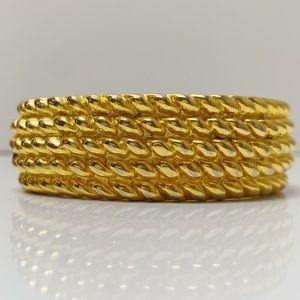 Vintage Brass Plated Braided Hinge Cuff Bracelet